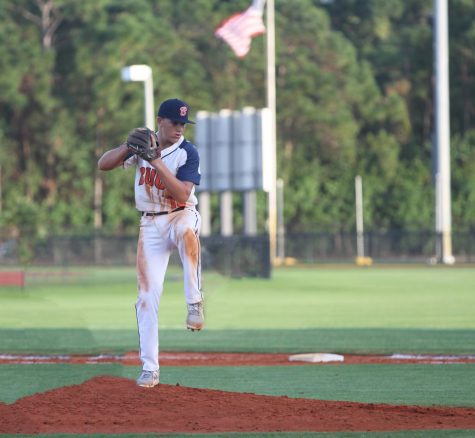 Jake Haggard winds up for a pitch.