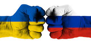Russia and Ukraine have always had conflict, depicted by the fists pointed at each other. On Feb. 24, that conflict escalated to war with Russias invasion of Ukraine.