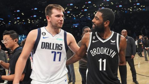 Star point guard Kyrie Irving was traded to the Dallas Mavericks at the NBA trade deadline. Irving now teams up with Dallas star Luka Doncic.
