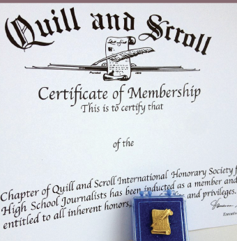 Quill and Scroll Honors Eight, National Society Recognize Student Journalists