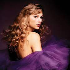 This is the new album cover for Speak Now (Taylors Version), in which Swift is wearing a purple dress similar to the original.