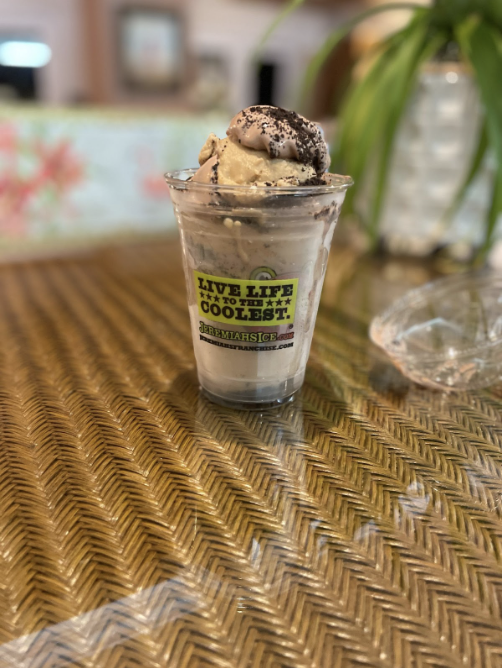Jeremiahs had the best ice cream out of the three places tried during this review. Pictured is the chocolate soft serve with sea-salted caramel gelato and Oreo mix in.
