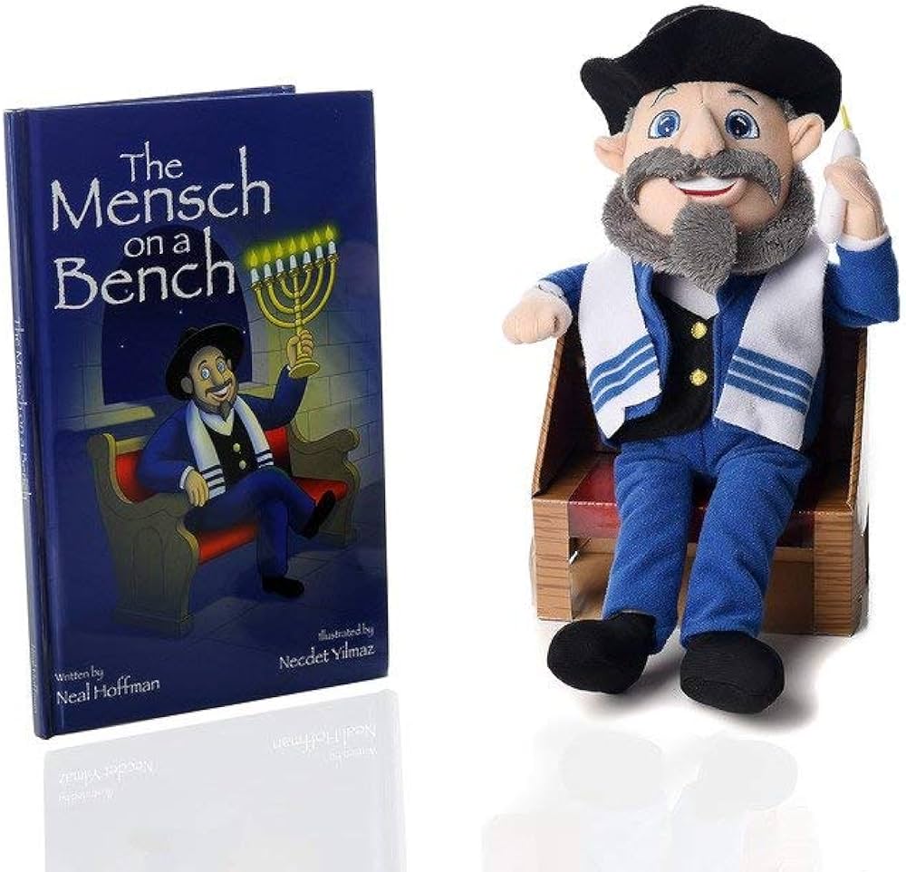 The Mensch on the Bench also comes
with a book that tells the story of
Hanukkah through the eyes of a true
Mensch, Moshe. (Photo from Amazon)