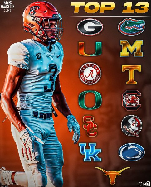 A graphic edit made by Hayes Fawcett features the logos of Williams final thirteen choices to continue his football career. 