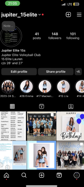 Above is the Instagram account Mackenzie Bryan runs for her club volleyball account. Having this account gives her the exposure necessary to attract coaches attention. 
