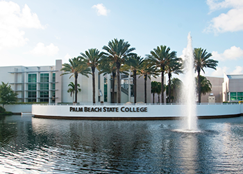 A photo of the Palm Beach Sate College campus at Lake Worth.