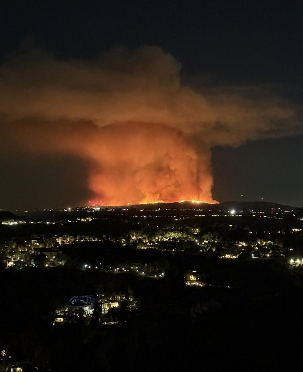 Pictured above is Alumna Nadia Poncy's view of the California fires from her apartment in LA. (Photo by Poncy)  