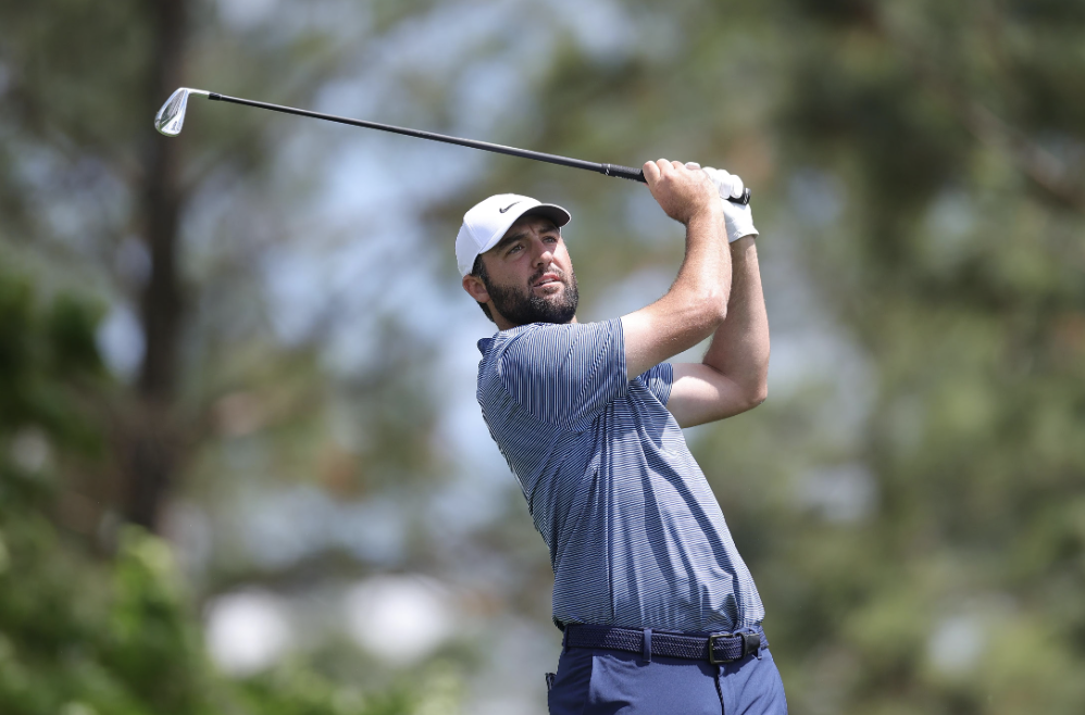 Two time winner Scottie Scheffler looks to achieve the back to back. He would claim his third green jacket and join a prestigious group of Jimmy Demaret, Sam Snead, Gary Player, Nick Faldo, and Phil Mickelson as the only players to win the Masters three times. (Photo from Bleacher Report). 