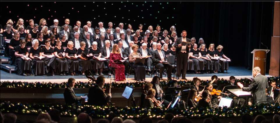 The Masterworks Chorus of Palm Beach performs in Benjamin Hall. (Photo courtesy of the Masterworks Chorus of Palm Beach)