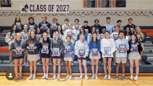 During the Fall Sports Awards Assembly, students were recognized for their athletic achievements.